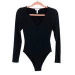 Leith Black V-Neck Bodysuit- Size S