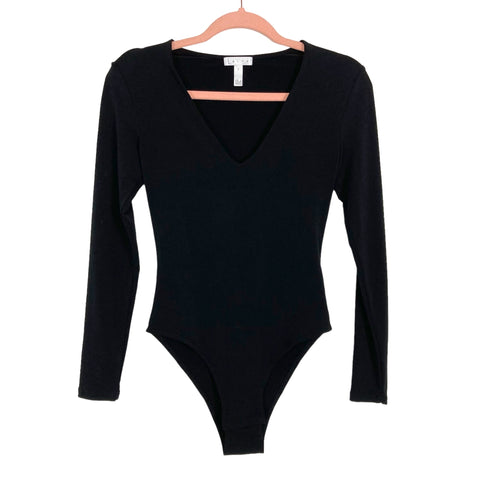 Leith Black V-Neck Bodysuit- Size S