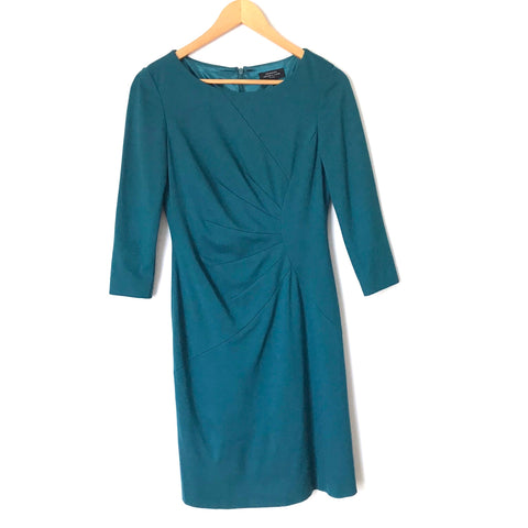 Tahari Teal 3/4 Sleeve Dress- Size 2P