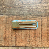 No Brand Blue/Pink Flecks Rectangle Hair Clip