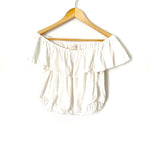 Vestique White Off the Shoulder Crop Top- Size S