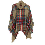 Pink Lily Khaki Plaid Poncho (sold out online)