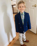 The Beaufort Bonnet Company Blue/Green/Yellow Plaid Button Down- Size 3T