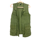 Universal Thread Olive Utility Drawstring Waist Zip Up Vest- Size S