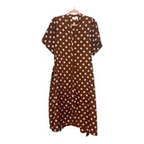 MELLODAY Mocha Polka Dot Print Belted Dress- Size S (sold out online!)