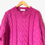 Goodnight Macaroon Purple Crewneck Chunky Cable Knit Sweater- Size ~S