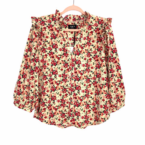 Vici Cream Floral Print Top NWT- Size XL