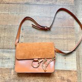 No Brand Brown Leather Handbag with Chain Strap (BRAND NEW CONDITION)