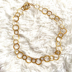 Kenneth Lane Satin Gold Circle Link Necklace