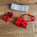 Set of 2 Baby Headbands and Red Bow