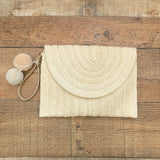 No Brand Straw Clutch With Strap