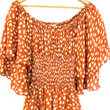 Forever 21 Contemporary Rust/Cream Dot Smocked Waist Dress NWT- Size S