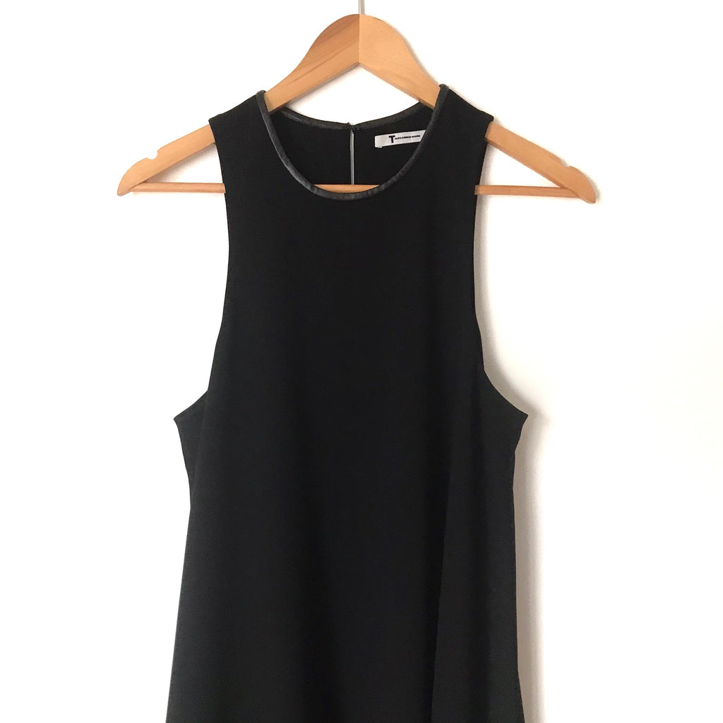 T Alexander Wang Black Dress with Back Keyhole and Lambskin Leather Ne The Saved Collection T Alexander Wang Black Dress with Back Keyhole and Lambskin Leather Ne The Saved Collection