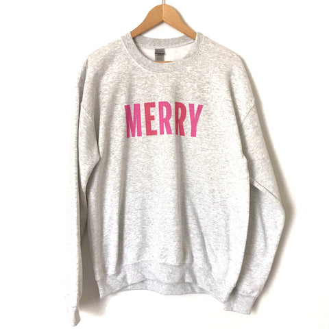 Gildan "Merry" Grey Heavy Blend Sweatshirt- Size M