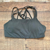 Athleta Charcoal Grey Hyper Focused Criss Cross Back Padded Sports Bra- Size S