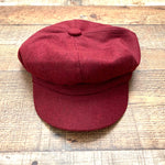 No Brand Maroon Baker Boy Hat