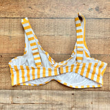 GabiFresh x Swimsuits For All Yellow/White Striped Underwire Front Knot Bikini Top- Size 18D/DD (sold out online, see notes)