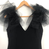 Camilyn Beth Little Black Opal Dress with Tulle Detail on Shoulders- Size 2