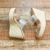 Steve Madden Clear Strap Espadrille Wedge- Size 8.5 (see notes)