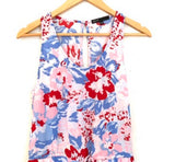 Gibson Blue, Red and Pink Floral Tie Romper- Size XS Petite