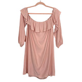 Amanda Uprichard Light Pink 100% Silk Off the Shoulder Dress- Size L (see notes)