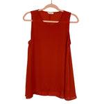 Adrienne Rust Sheer Sleeveless Top- Size S