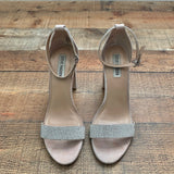 Steve Madden Nude Rhinestone Heels- Size 10