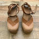 Free People Brown Suede Block Heel Closed Toe Wooden Clogs- Size 37 (US 7, see notes)