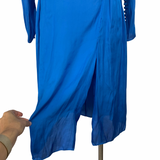 Zara Blue Front Slit and Open Back Dress- Size ~4 (see notes)