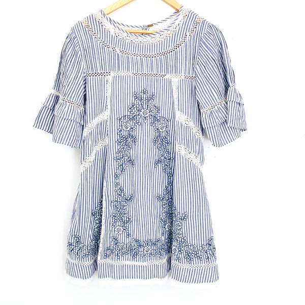 free people blue embroidered dress Embroidered Fable Midi Dress