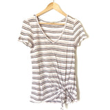 Express One Eleven Striped One Side Knotted Tee- Size XS
