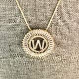 No Brand Rhinestone W Necklace (NEW)