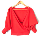 Rachel Comey Red Bubble Sleeve Blouse with Low Back and Side Button Hem- Size 0