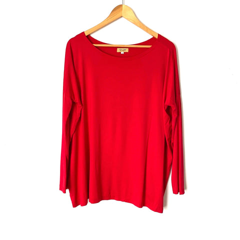 Piko Red Wide Cut Long Sleeve Top- Size S