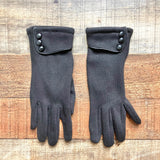No Brand Black Button Detail with Thumb/Index Finger Touch Screen Pad Fleece Lined Gloves
