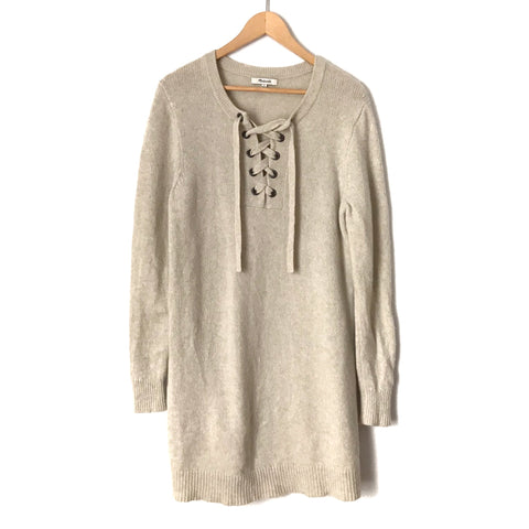 Madewell Lace Up Sweater Dress- Size L