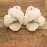 Halluci White Fur Slippers- Size 40/41