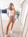 Universal Thread Brown Linen Drawstring with Rolled Hem Shorts- Size S