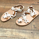 No Brand Flower Ankle Wrap Sandals- Size 38 (Like New)