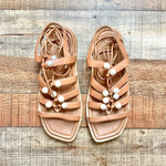 Stuart Weitzman Lace Up Pearl Sandals- Size 8.5 (sold out online)