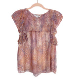 BB Dakota Smocked Ruffle Sleeves Dreams Are Made Of Top NWT- Size S