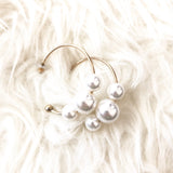 No Brand Gold Hoops with Pearl Earrings