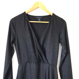French Connection Black Embossed Snake Faux Wrap Dress- Size 4