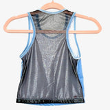 Fit Mama Blue Velvet and Sheer Back Tank- Size S