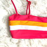 L*Space Orange/Pink/White Bikini Top- Size M (TOP ONLY)