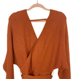 Caitlin M. Covington x Pink Lily Burnt Orange The Chelsea Wrap Sweater Dress- Size S (See Notes)