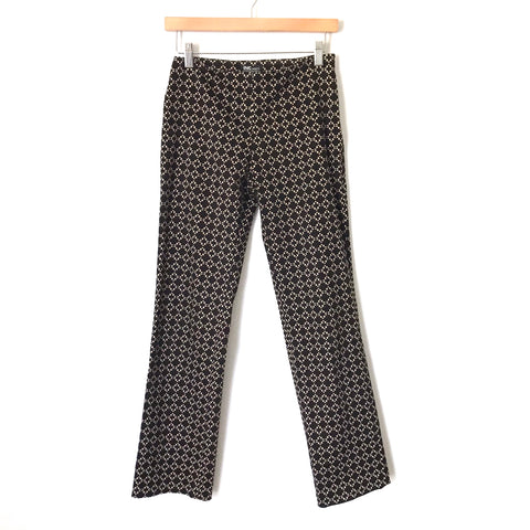 INC Stretch Brown with Tan Pattern Straight Leg Pants- Size 2P (Inseam 29")