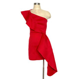 True Violet Red One Shoulder Dress- Size 10