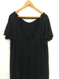 No Brand Black V-Neck Choker Maxi Dress- Size S