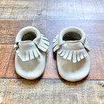 Bird Rock Baby White Fringe Moccasins- Size 3